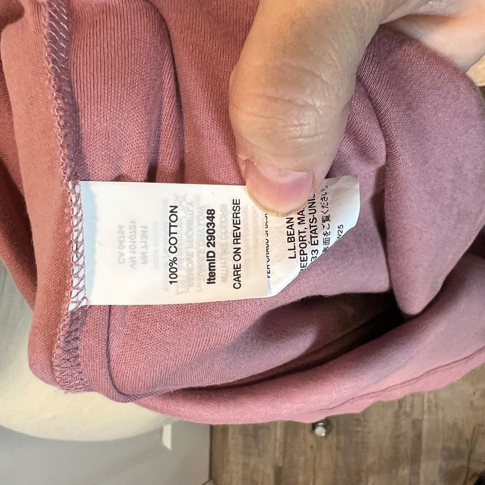 LL Bean Pink Cotton Cowl Neck Long Sleeve Casual Top Women M - Picture 5 of 7